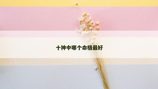 十神中哪個命格最好 十神中哪個命格最好