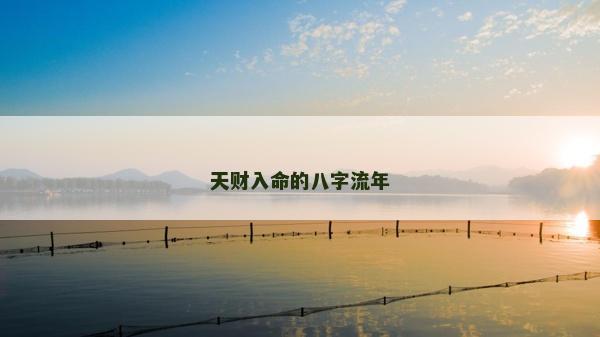 天財入命的八字流年