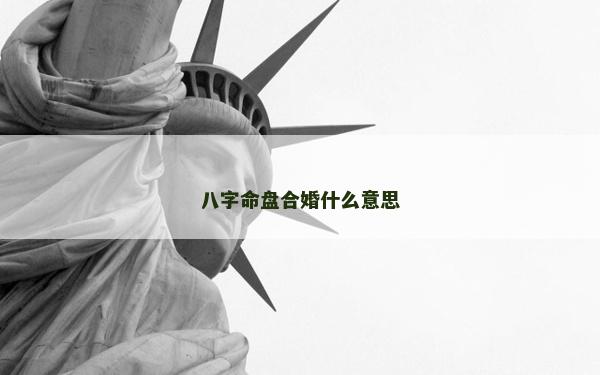 八字命盤合婚什么意思