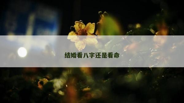 結婚看八字還是看命