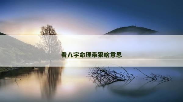 看八字命理帶狼啥意思