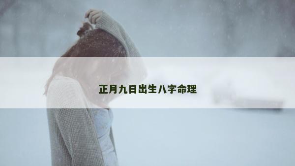 正月九日出生八字命理
