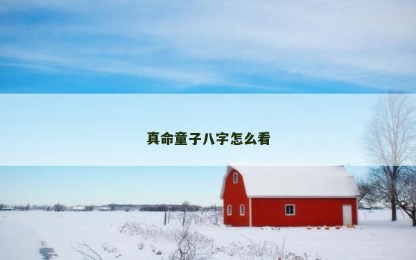 真命童子八字怎么看