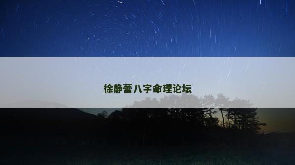 徐靜蕾八字命理論壇
