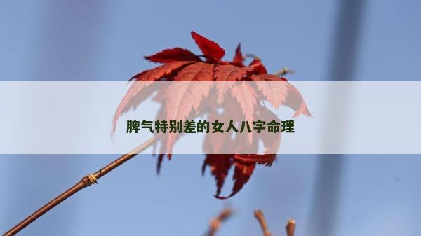 脾氣特別差的女人八字命理