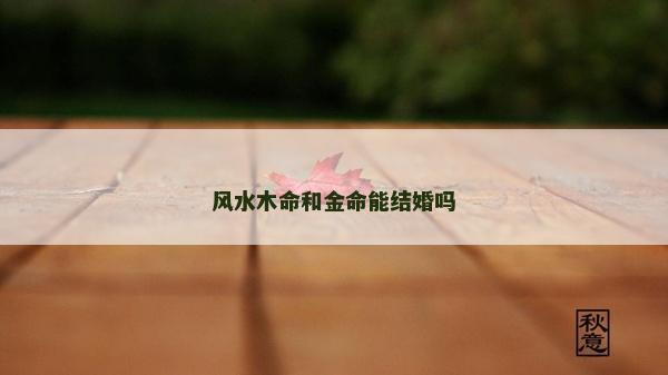 風水木命和金命能結婚嗎