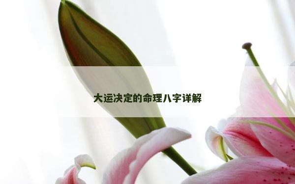 大運(yùn)決定的命理八字詳解