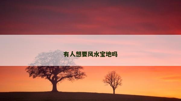 有人想要風水寶地嗎