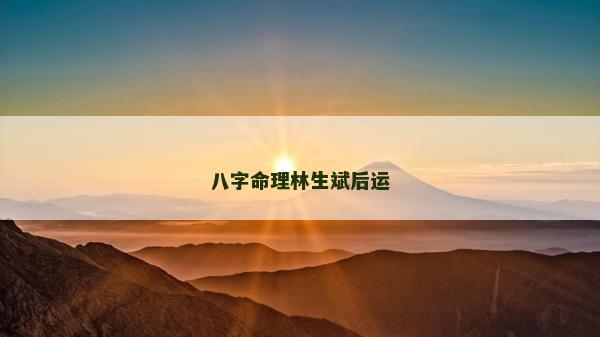 八字命理林生斌后運