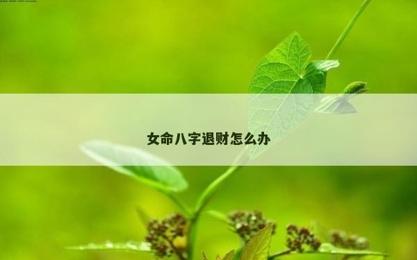 女命八字退財怎么辦