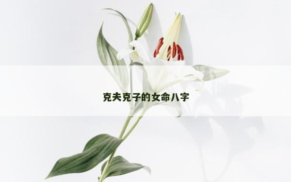 克夫克子的女命八字