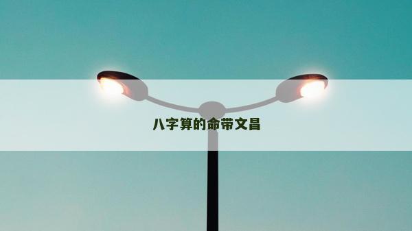 八字算的命帶文昌