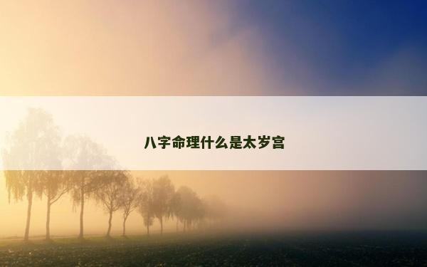 八字命理什么是太歲宮