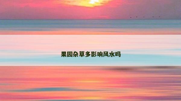 果園雜草多影響風(fēng)水嗎