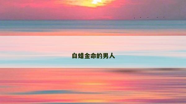 白蠟金命的男人