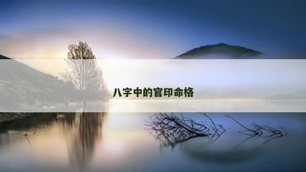 八字中的官印命格
