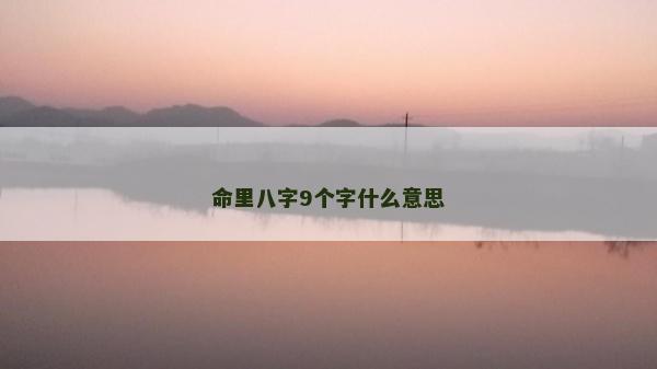 命里八字9個字什么意思 命里八字9個字什么意思