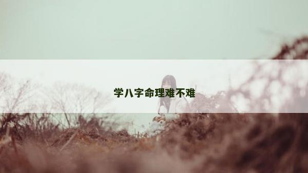 學八字命理難不難