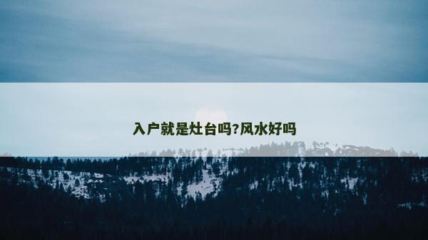 入戶就是灶臺嗎?風水好嗎