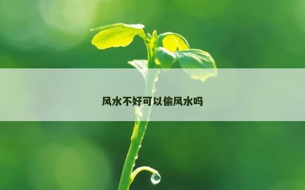 風水不好可以偷風水嗎