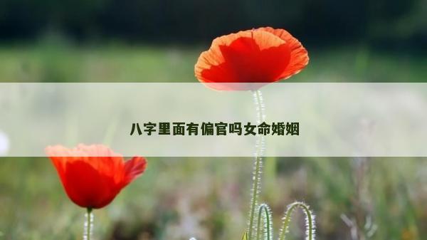 八字里面有偏官嗎女命婚姻