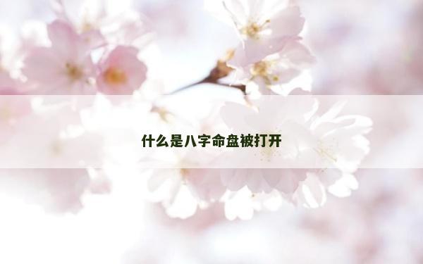 什么是八字命盤被打開