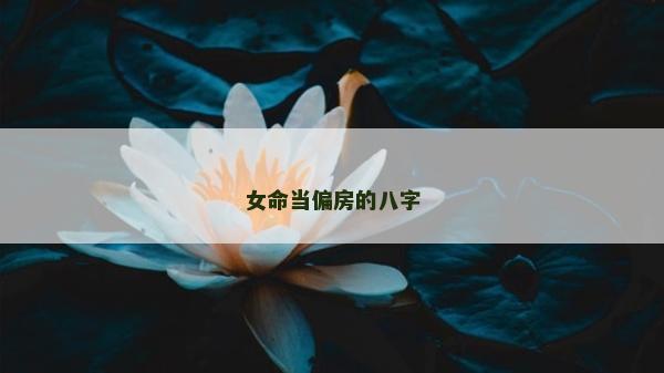 女命當(dāng)偏房的八字 女命當(dāng)偏房的八字