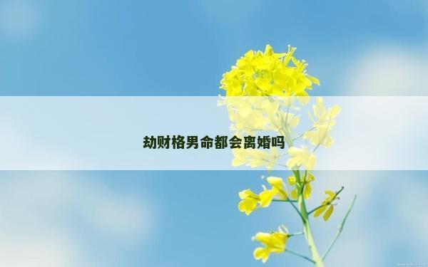 劫財格男命都會離婚嗎