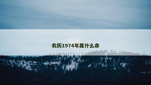 農歷1974年屬什么命