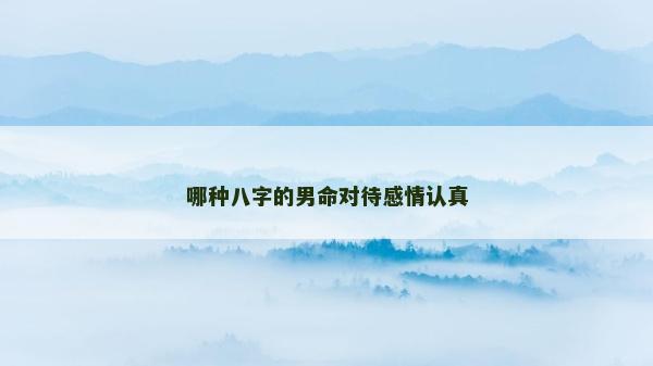 哪種八字的男命對待感情認真