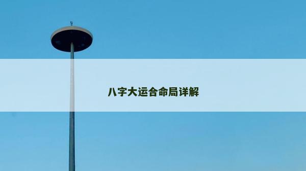 八字大運(yùn)合命局詳解