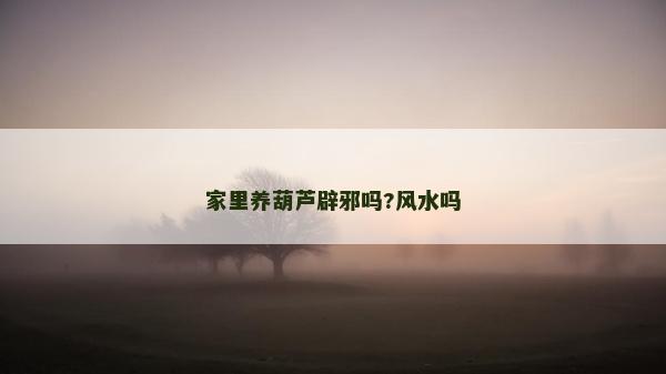 家里養葫蘆辟邪嗎?風水嗎