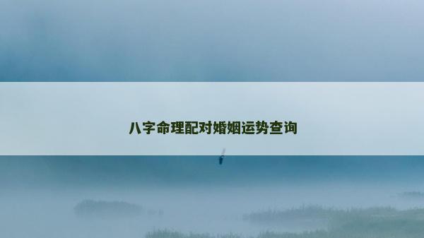 八字命理配對(duì)婚姻運(yùn)勢(shì)查詢