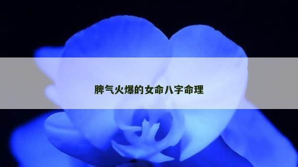 脾氣火爆的女命八字命理