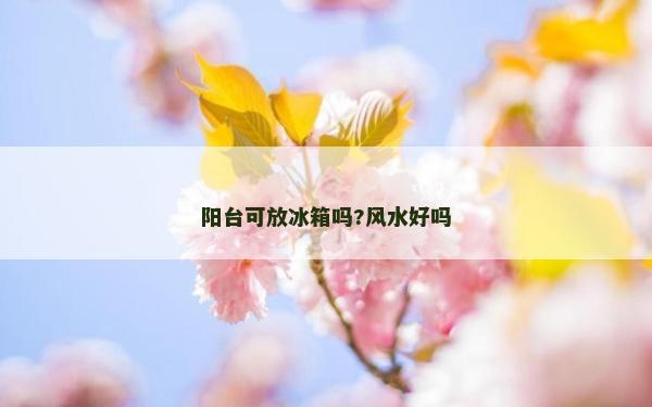 陽臺可放冰箱嗎?風水好嗎