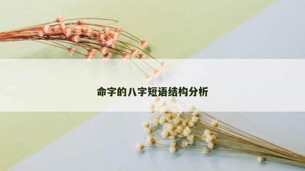 命字的八字短語(yǔ)結(jié)構(gòu)分析