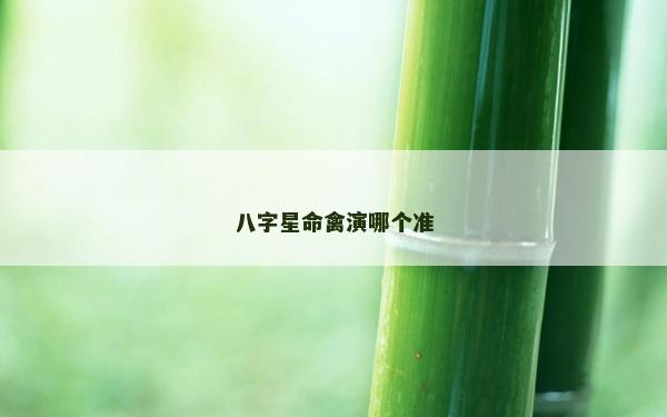 八字星命禽演哪個準