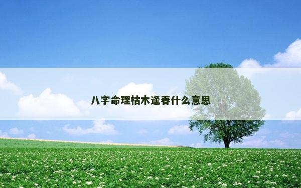 八字命理枯木逢春什么意思