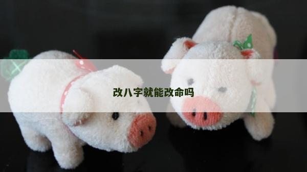 改八字就能改命嗎