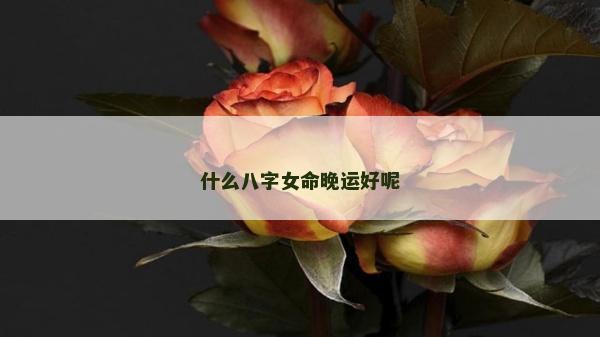 什么八字女命晚運好呢