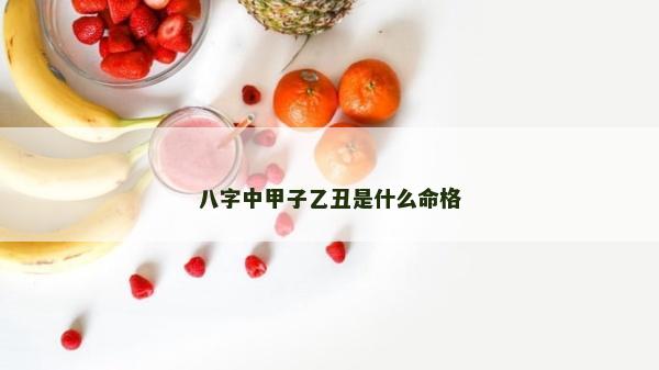 八字中甲子乙丑是什么命格