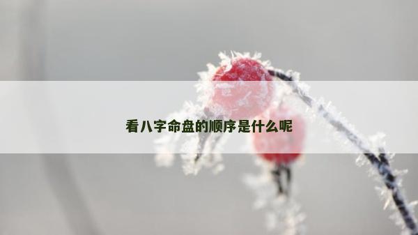 看八字命盤的順序是什么呢