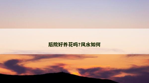 后院好養花嗎?風水如何