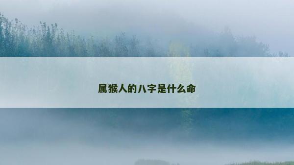 屬猴人的八字是什么命