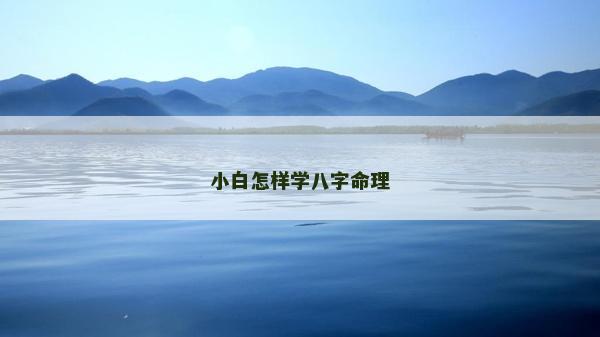 小白怎樣學八字命理