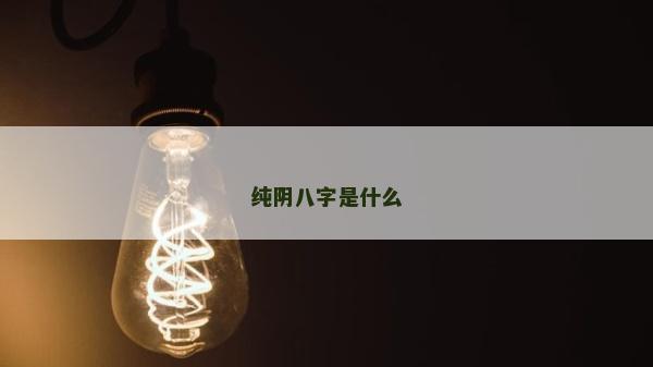 純陰八字是什么