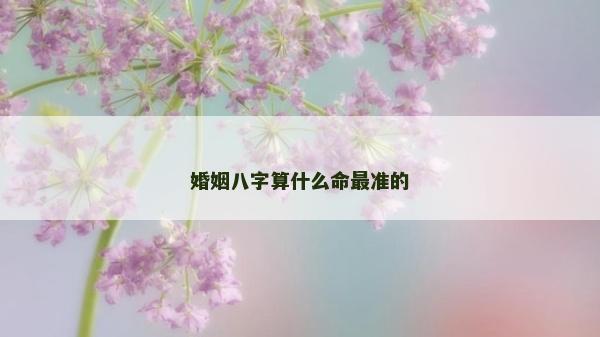 婚姻八字算什么命最準的