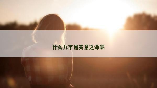 什么八字是天意之命呢