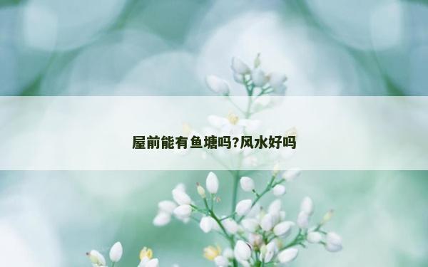 屋前能有魚塘嗎?風水好嗎 屋前能有魚塘嗎?風水好嗎