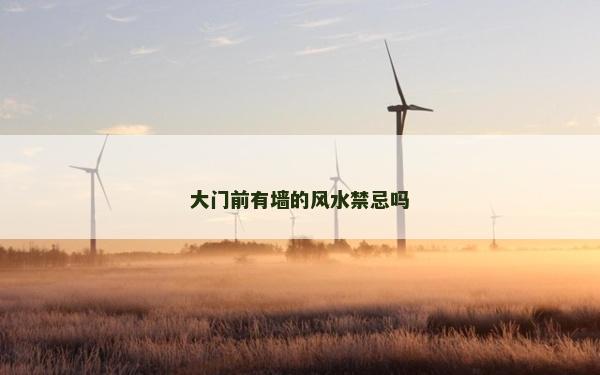 大門前有墻的風水禁忌嗎